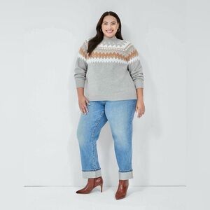 Lane Bryant Mock-Neck Fair Isle Sweater. super soft warm cozy. 18/20